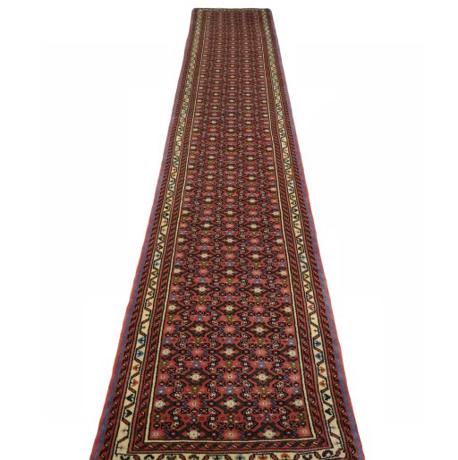 Surface texture of New Hamedan rug with natural Wool and intricate pattern