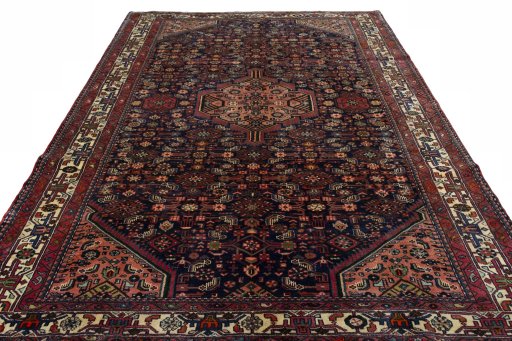 Surface texture of 2000s Hamedan rug with natural Wool and intricate pattern