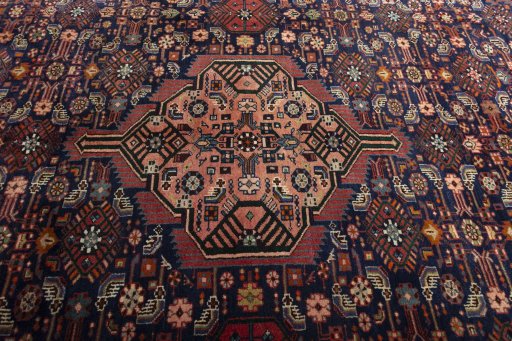 Central medallion detail of 2000s Hamedan rug from Iran / Persia