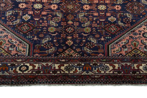 Full view of 2000s Hamedan rug from Iran / Persia, 348 × 230 cm in Blue tones