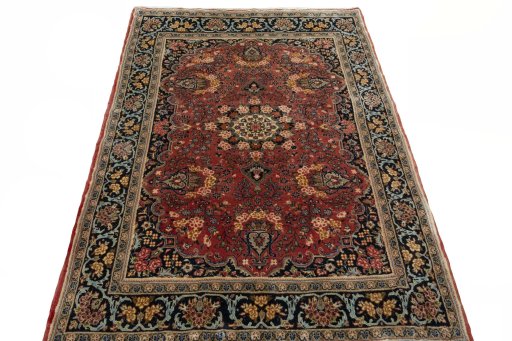 Surface texture of 2000s Hamedan rug with natural Wool and intricate pattern