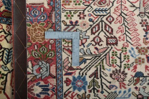 Close-up detail of New Hamedan rug from Iran / Persia showing Wool weave