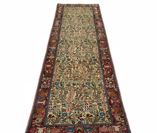 Surface texture of New Hamedan rug with natural Wool and intricate pattern