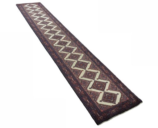 Close-up detail of New Hamedan rug from Iran / Persia showing Wool weave