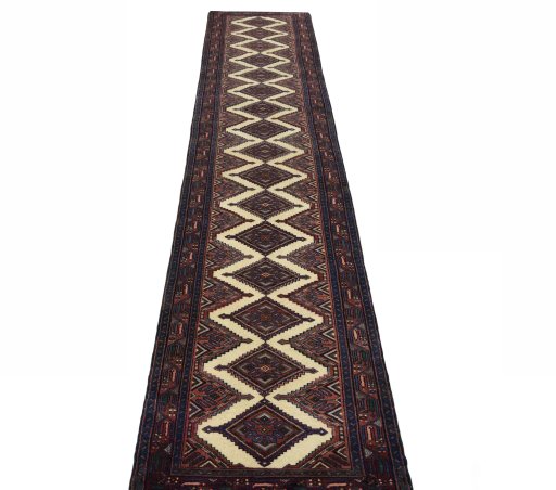 Surface texture of New Hamedan rug with natural Wool and intricate pattern