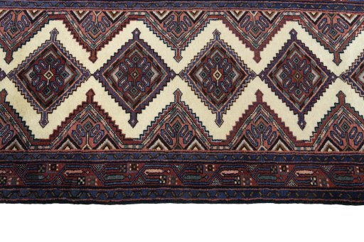 Close-up detail of New Hamedan rug from Iran / Persia showing Wool weave
