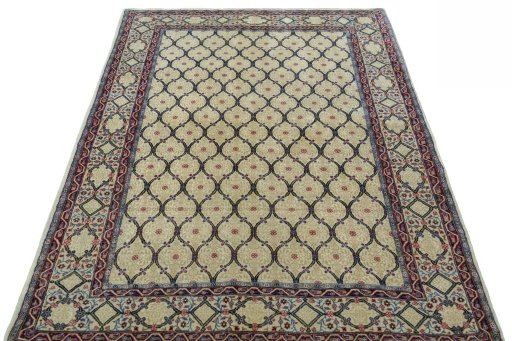 Surface texture of 1970s Hamedan rug with natural Wool and intricate pattern