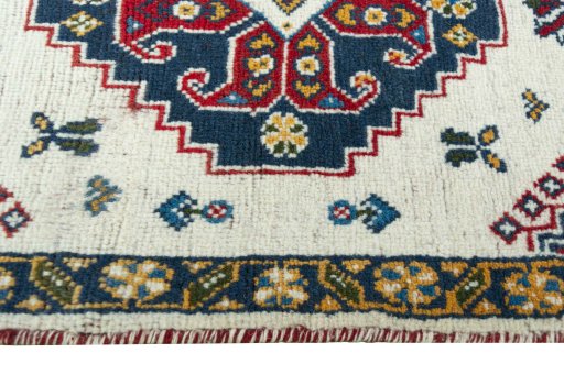 Full view of 2000s Hamedan rug from Iran / Persia, 89 × 55 cm in Multi Color tones