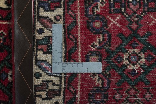 Surface texture of New Hamedan rug with natural Wool and intricate pattern