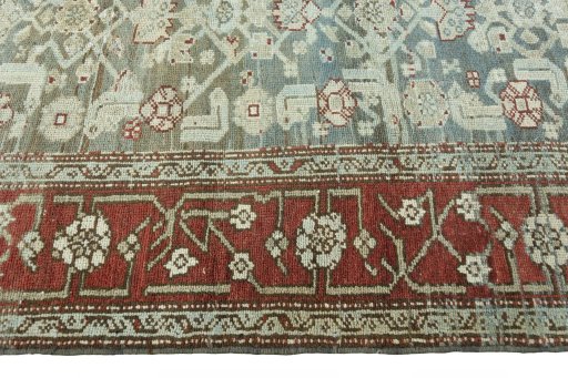 Close-up detail of 1930s Hamedan rug from Iran / Persia showing Wool weave