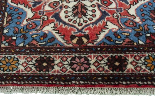 Close-up detail of New Hamedan rug from Iran / Persia showing Wool weave