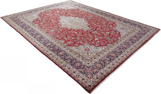 Close-up detail of 2000s Hamedan rug from Iran / Persia showing Wool weave