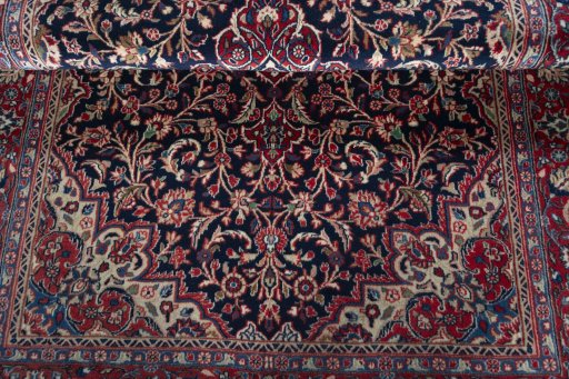 Close-up detail of New Hamedan rug from Iran / Persia showing Wool weave
