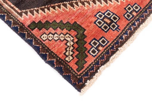 Central medallion detail of 1973s Hamedan rug from Iran / Persia