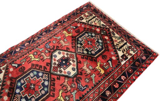 Surface texture of 1990s Hamedan rug with natural Wool and intricate pattern
