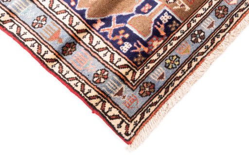 Central medallion detail of 1994s Hamedan rug from Iran / Persia