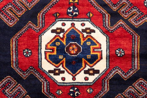 Full view of 1996s Hamedan rug from Iran / Persia, 293 × 108 cm in Red tones