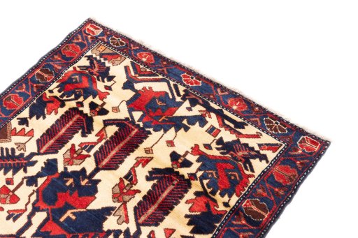 Surface texture of 1975s Hamedan rug with natural Wool and intricate pattern