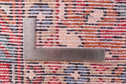 Close-up detail of 1996s Hamedan rug from Iran / Persia showing Wool weave