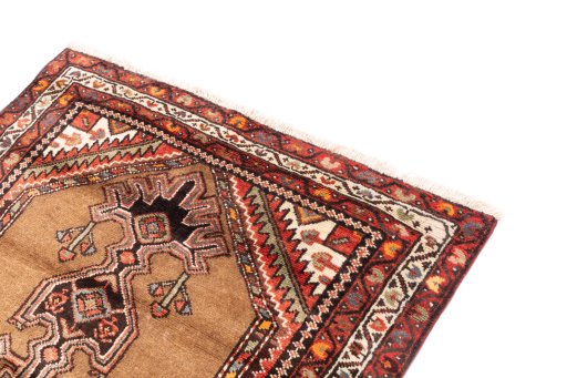 Surface texture of 1996s Hamedan rug with natural Wool and intricate pattern