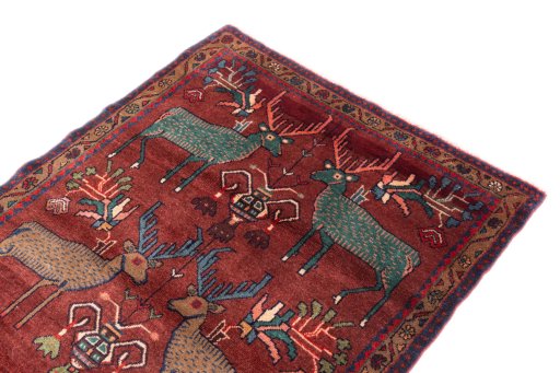 Surface texture of 1996s Hamedan rug with natural Wool and intricate pattern