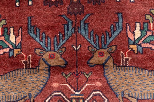 Full view of 1996s Hamedan rug from Iran / Persia, 285 × 97 cm in Red tones