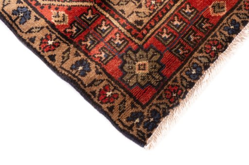 Central medallion detail of 1995s Hamedan rug from Iran / Persia