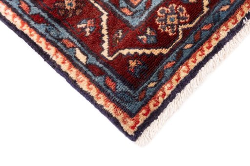 Central medallion detail of 1986s Hamedan rug from Iran / Persia