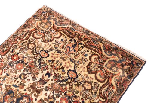 Surface texture of 1975s Hamedan rug with natural Wool and intricate pattern