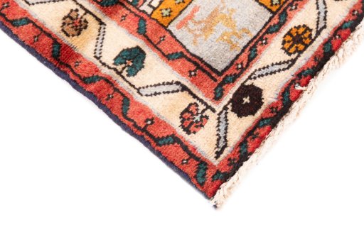 Central medallion detail of 1970s Hamedan rug from Iran / Persia