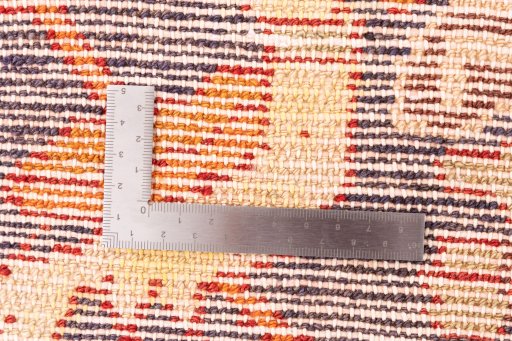 Close-up detail of 1995s Hamedan rug from Iran / Persia showing Wool weave