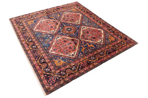 Close-up detail of 1975s Hamedan rug from Iran / Persia showing Wool weave