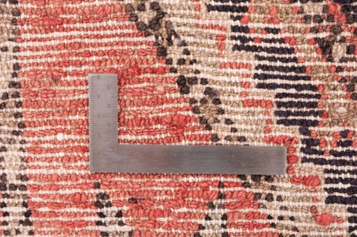 Full view of 1975s Hamedan rug from Iran / Persia, 265 × 75 cm in Red tones