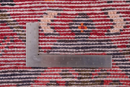 Close-up detail of 1975s Hamedan rug from Iran / Persia showing Wool weave