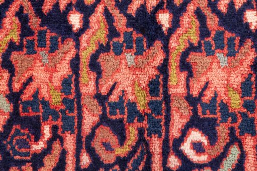 Full view of 1997s Hamedan rug from Iran / Persia, 148 × 125 cm in Multi Color tones