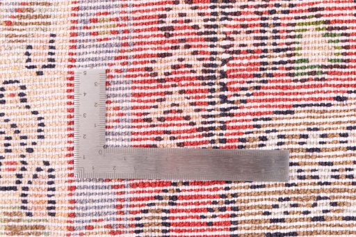 Close-up detail of 1976s Hamedan rug from Iran / Persia showing Wool weave