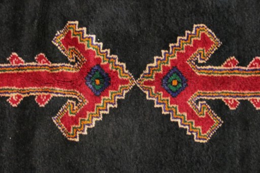 Close-up detail of New Hamedan rug from Iran / Persia showing Wool weave