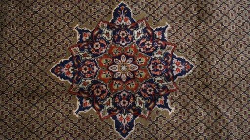 Close-up detail of 2000s Hamedan rug from Iran / Persia showing Wool weave