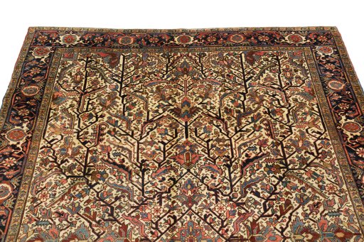 Surface texture of 1920s Heriz rug with natural Wool and intricate pattern