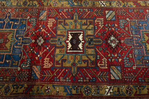 Central medallion detail of 1930s Heriz rug from Iran / Persia