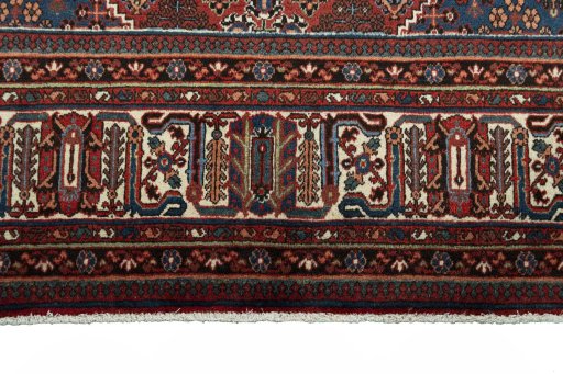 Full view of 1970s Joshagan rug from Iran / Persia, 324 × 224 cm in Red tones