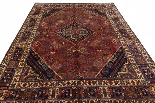 Surface texture of 2000s Joshagan rug with natural Wool and intricate pattern