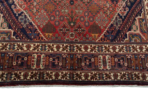 Full view of 2000s Joshagan rug from Iran / Persia, 315 × 218 cm in Red tones