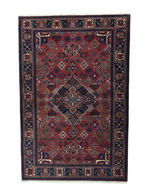 Full view of 1970s Joshagan rug from Iran / Persia, 248 × 163 cm in Red tones