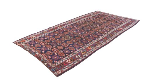 Close-up detail of 1990s Kurdi rug from Iran / Persia showing Wool weave