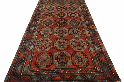 Surface texture of 2000s Kurdi rug with natural Wool and intricate pattern