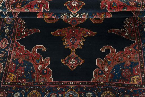 Close-up detail of 1950s Kurdi rug from Iran / Persia showing Wool weave