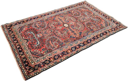 Corner detail of 1980s Lilian rug showing border pattern and Wool pile