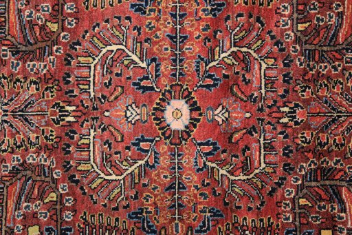 Full view of 1980s Lilian rug from Iran / Persia, 165 × 98 cm in Red tones