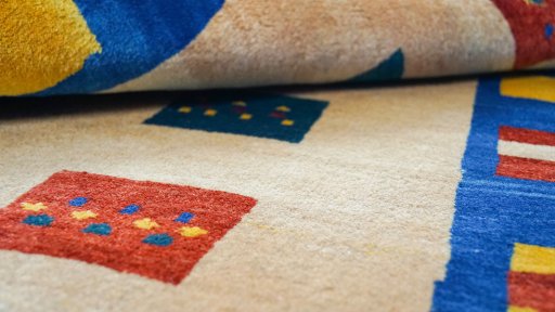 Close-up detail of New Lori rug from Iran / Persia showing Wool weave
